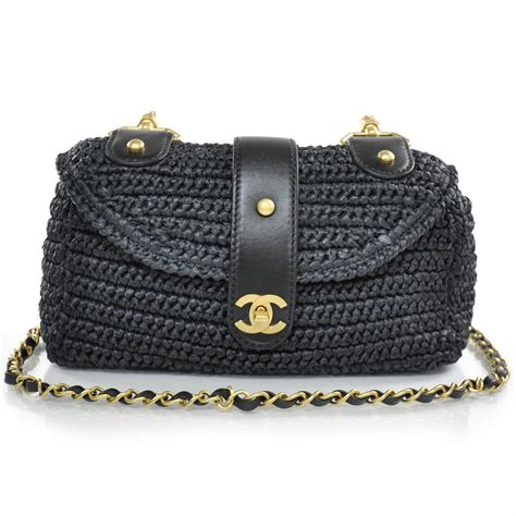 chanel raffia vanity bag|straw raffia shoulder bags.